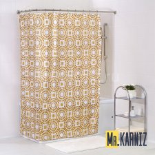 Штора для ванной Circle Beige бежевая