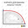 Карниз для ванны Aquanet Atlanta 150х90 Усиленный 20 мм MrKARNIZ фото 1