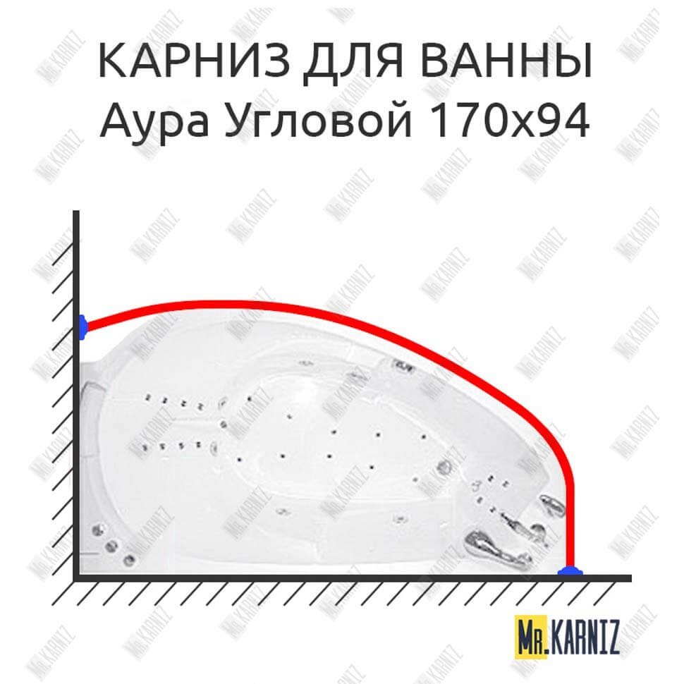 Карниз для ванны Цвет и стиль Аура Угловой 170х94 Усиленный 20 мм MrKARNIZ Карниз для ванны Цвет и стиль Аура Угловой 170х94 Усиленный 20 мм MrKARNIZ